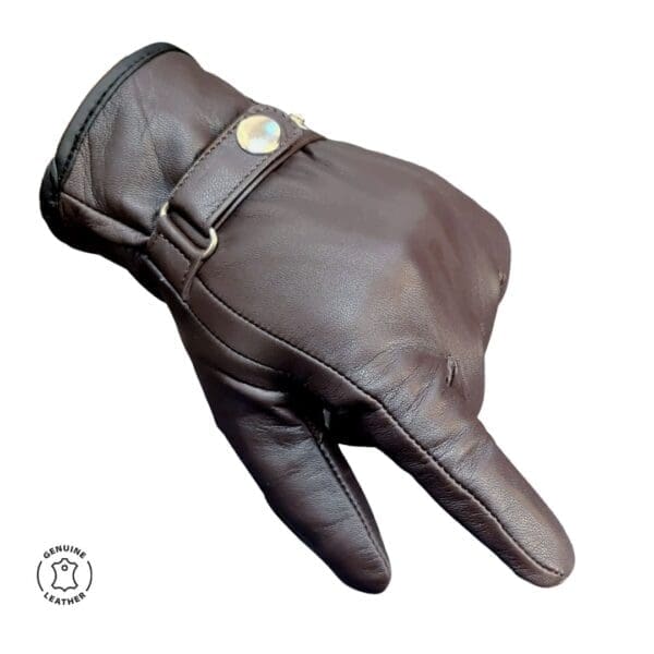 100% Real Leather Brown Winter Gloves Men & Women