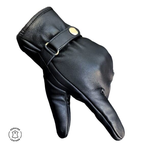 100% Real Leather Black Winter Gloves Men & Women
